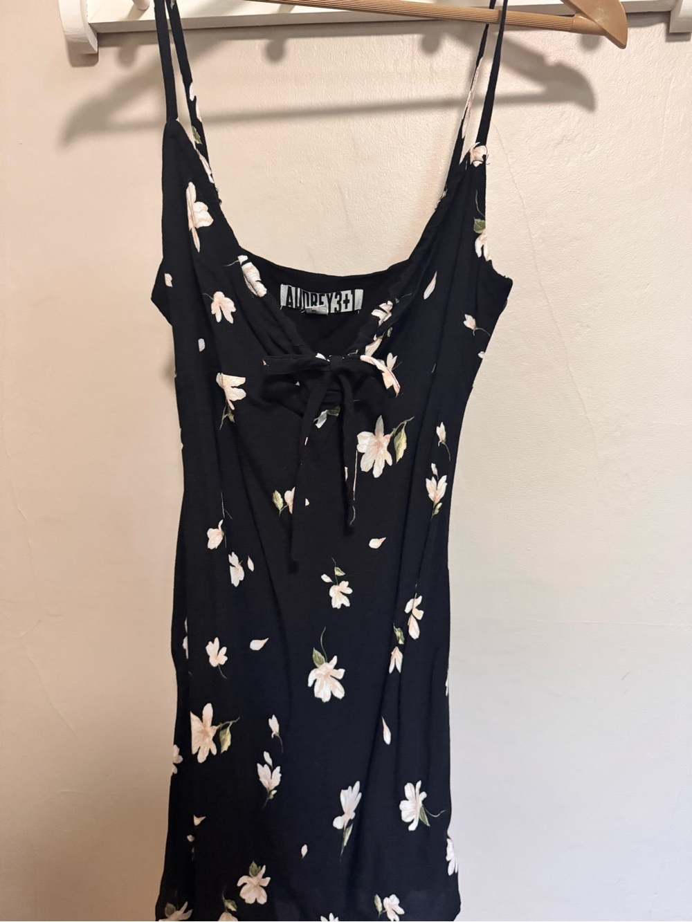 Audrey 3+1 Black Floral Tie-Front Camisole